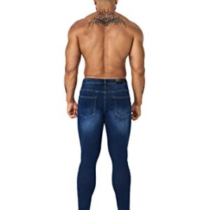 manverse&co Men's Super Skinny Athletic Fit Stretchy Soft Washed Premium Spray-on Fit Denim Jeans (Pls Go One Size Up)