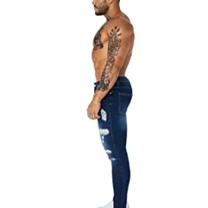 manverse&co Men's Super Skinny Athletic Fit Stretchy Soft Washed Premium Spray-on Fit Denim Jeans (Pls Go One Size Up)