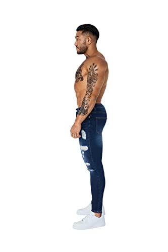 manverse&co Men's Super Skinny Athletic Fit Stretchy Soft Washed Premium Spray-on Fit Denim Jeans (Pls Go One Size Up)