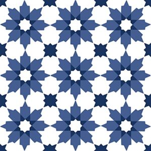 floorpops zellige peel & stick floor tiles, blue