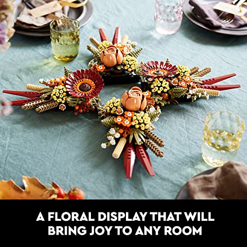 LEGO Icons Dried Flower Centerpiece 10314 Botanical Collection Crafts Set for Adults - Artificial Flowers with Rose and Gerbera, Table or Wall Decoration, Home Décor