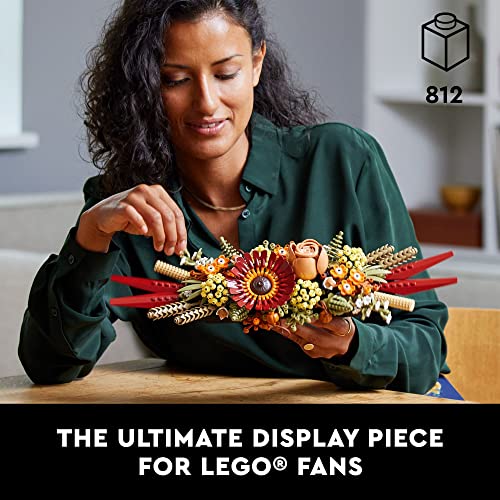 LEGO Icons Dried Flower Centerpiece 10314 Botanical Collection Crafts Set for Adults - Artificial Flowers with Rose and Gerbera, Table or Wall Decoration, Home Décor