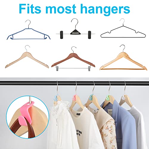 100 PCS Hanger Connector Hooks, Hangers Space Saving, Hanger Hooks, Hanger Clips for Plastic Hangers(5 Color)