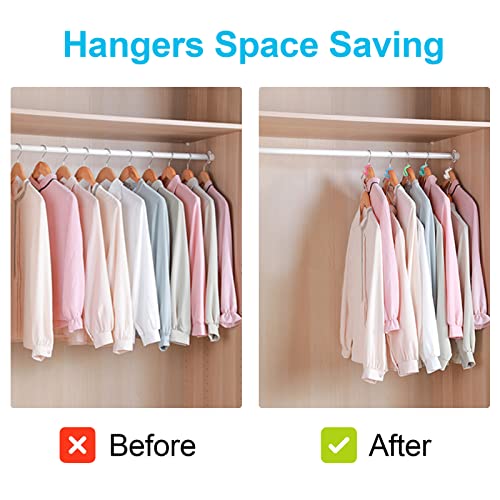 100 PCS Hanger Connector Hooks, Hangers Space Saving, Hanger Hooks, Hanger Clips for Plastic Hangers(5 Color)