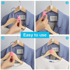 100 PCS Hanger Connector Hooks, Hangers Space Saving, Hanger Hooks, Hanger Clips for Plastic Hangers(5 Color)