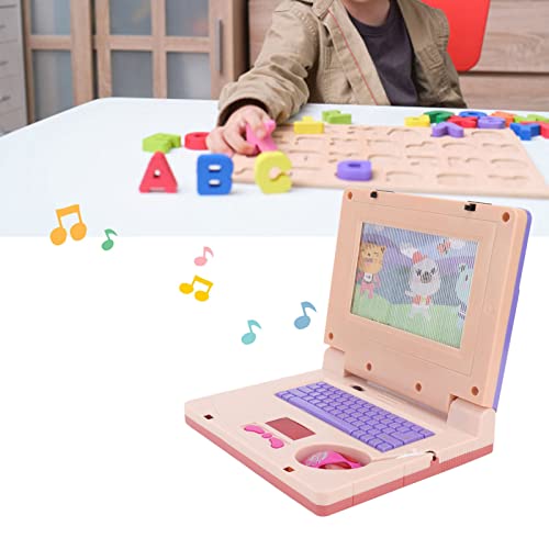 RiToEasysports Kids Learning Laptop, Plastic High Simulation Educational Toddler Learning Computer Toy with Mouse (Purple Retractable Mouse) Electronic Toy