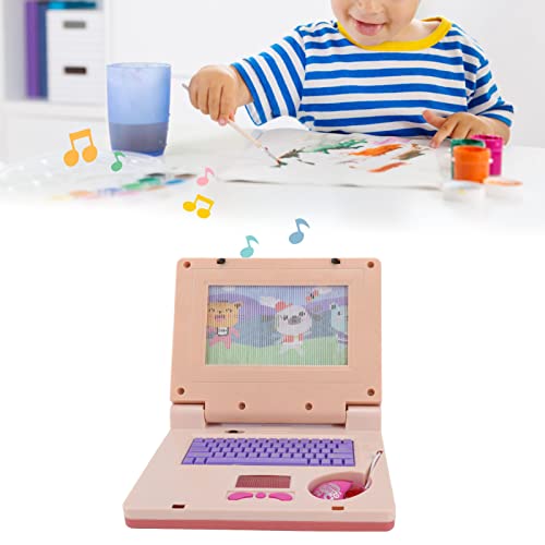 RiToEasysports Kids Learning Laptop, Plastic High Simulation Educational Toddler Learning Computer Toy with Mouse (Purple Retractable Mouse) Electronic Toy