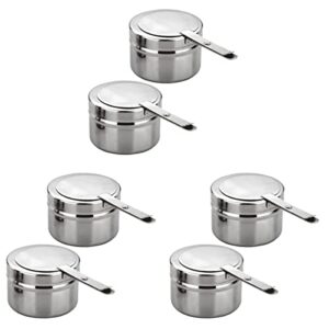 angoily 6pcs stainless steel fuel holder with safety cover, chafer wick fuel holder, buffet warmer warming trays perfect for buffets and catering events