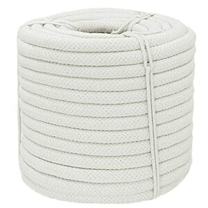 YUZENET Braided White Cotton Rope (5/8 inch x 100 ft) Natural Soft Utility Rope