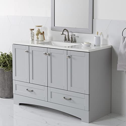 Spring Mill Cabinets Emlyn Bathroom Vanity with Sink, Pearl Gray