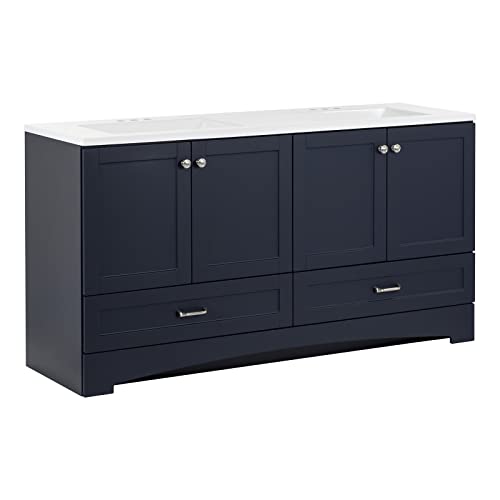 Spring Mill Cabinets Emlyn Bathroom Vanity with Sink, Deep Blue