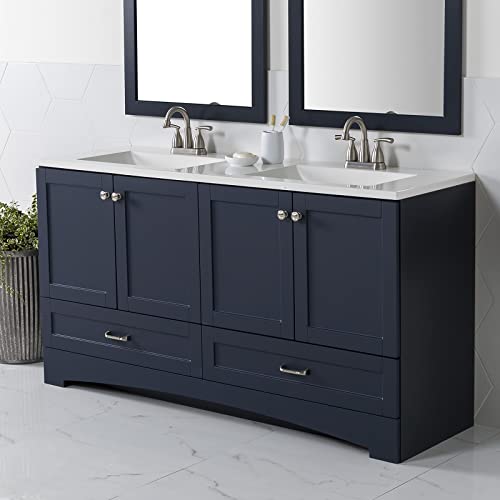 Spring Mill Cabinets Emlyn Bathroom Vanity with Sink, Deep Blue