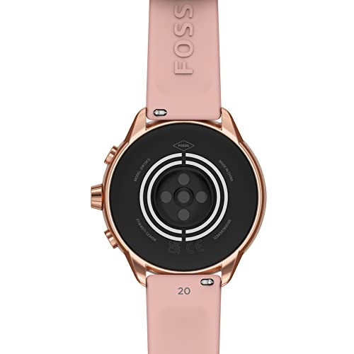 Fossil Unisex Gen 6 44mm Wellness Edition Touchscreen Silicone Smart Watch, Color: Rose Gold, Blush (Model: FTW4071V)