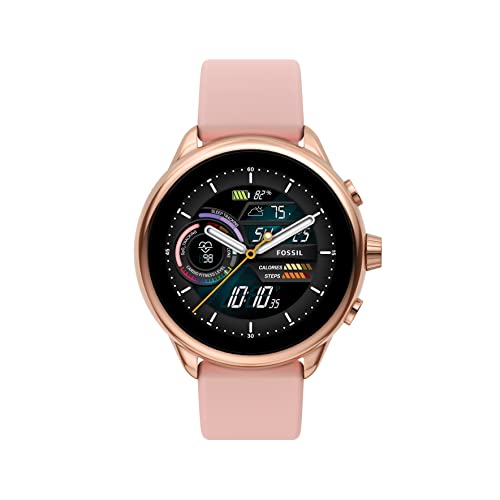 Fossil Unisex Gen 6 44mm Wellness Edition Touchscreen Silicone Smart Watch, Color: Rose Gold, Blush (Model: FTW4071V)