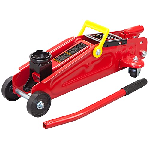 BIG RED TAM820014S Torin Hydraulic Trolley Service/Floor Jack with Blow Mold Carrying Storage Case, 1.5 Ton (3,000 lb) Capacity, Red