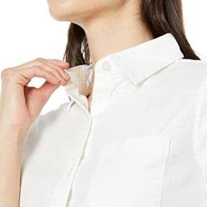 Amazon Essentials Women's Long Sleeve Button Down Stretch Oxford Shirt (Available in Plus Size), White, XX-Large