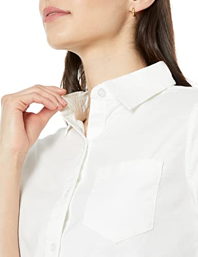 Amazon Essentials Women's Long Sleeve Button Down Stretch Oxford Shirt (Available in Plus Size), White, XX-Large