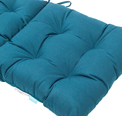 QILLOWAY Indoor/Outdoor High Back Chair Cushion,Tufted, Replacement Cushions - Pack of 4. (Peacock Blue)