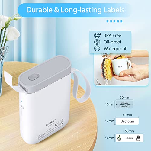 JADENS Label Maker Machine, D11 Portable Bluetooth Printer for Labeling, Home, Office, Organization, Mini Label Maker Machine with Tape, Multiple Templates Available for Phone, Handheld Labeler, White