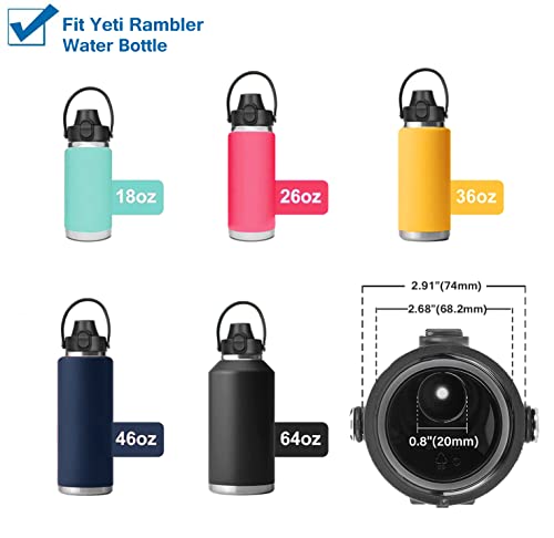 XACIOA Spout Lid for Yeti Rambler Water Bottle 18 26 36 46 64 oz,Chug Cap Fit Simple Modern Wide Mouth Sport Bottle, Replacement Flip Top Lid Accessories with Push Buttom & Lock