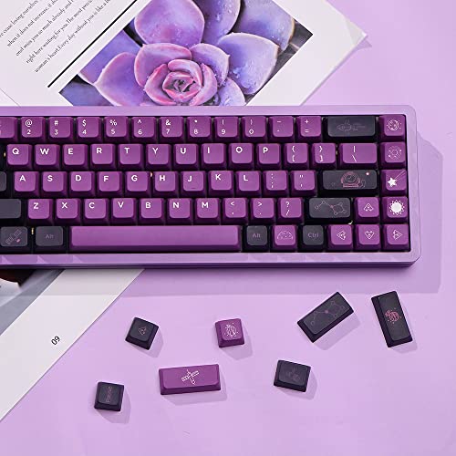 EPOMAKER Space Travel 147 Keys MDA Profile ANSI/ISO PBT Dye Sublimation Keycaps Set for Mechanical Gaming Keyboard, Compatible with Cherry Gateron Kailh Otemu MX Structure