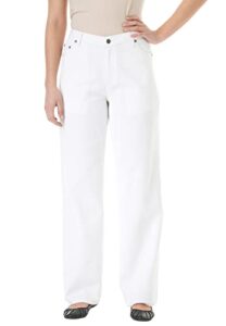 woman within women's plus size perfect relaxed cotton jean - 18 w, white