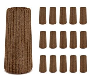 24 pcs brown premium chair leg socks protectors for hardwood floors - do not easily fall off - very easy to put on - fits all leg shapes - high elastic bar stool leg covers - furniture pads…