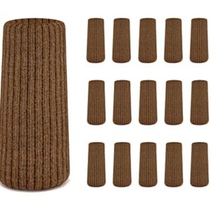 24 Pcs Brown Premium Chair Leg Socks Protectors for Hardwood Floors - Do not Easily Fall Off - Very Easy to Put on - Fits All Leg Shapes - High Elastic Bar Stool Leg Covers - Furniture Pads…