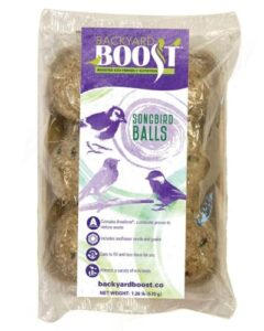 backyard boost songbird balls - bird food for outside wild birds - 1.3.pounds (pack of 6)