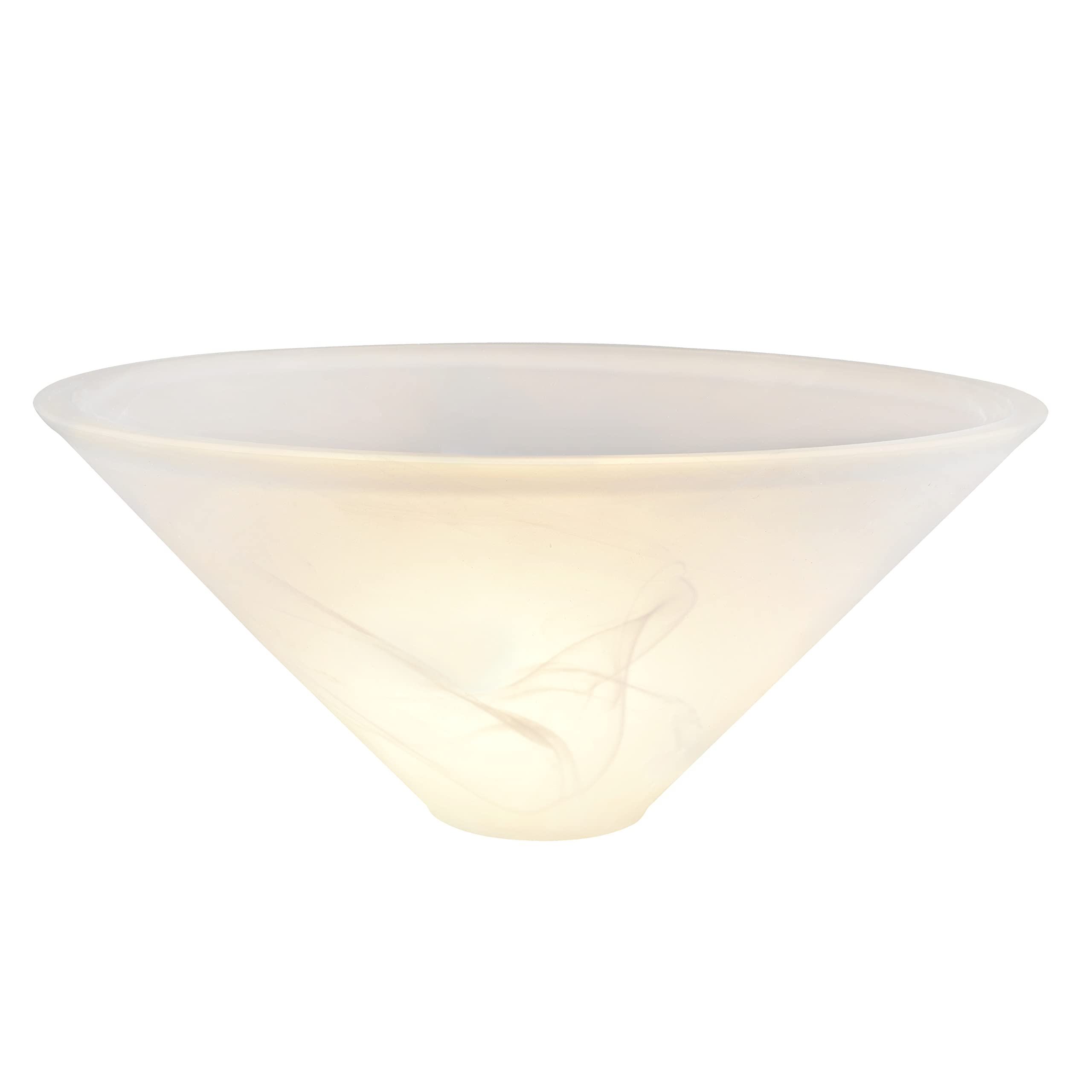 Aspen Creative 25301-64-1, Alabaster Glass Shade for Medium Base Socket Torchiere Lamp, Swag Lamp, Pendant, Island Fixture, 12-7/8" Diameter x 5-3/4" Height