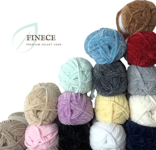 FINECE Soft Velvet Yarn Chenille Yarn for Crocheting Baby Blanket Yarn for Knitting 100 gr (132 yds) Fancy Yarn for Crochet Weaving Craft Amigurumi Yarn (1 Skein, 2190 - Orange)