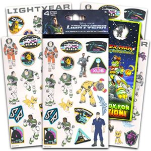 buzz lightyear stickers for kids - bundle with over 60 lightyear stickers featuring buzz, sox, izzy and more | lightyear party supplies