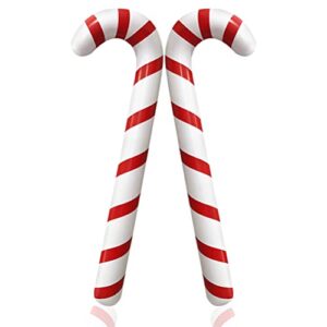 2pcs inflatable candy canes balloons for christmas candy cane decorations - large pool floats outdoor candy canes balloons for candy cane christmas decorations
