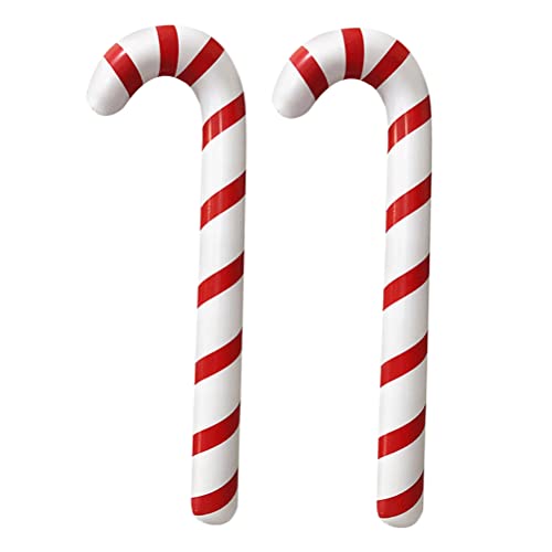 2pcs Inflatable Candy Canes Balloons for Christmas Candy Cane Decorations - Large Pool Floats Outdoor Candy Canes Balloons for Candy Cane Christmas Decorations