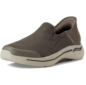skechers men's gowalk arch fit slip-ins-athletic slip-on casual walking shoes with air-cooled foam sneaker, taupe, 10.5