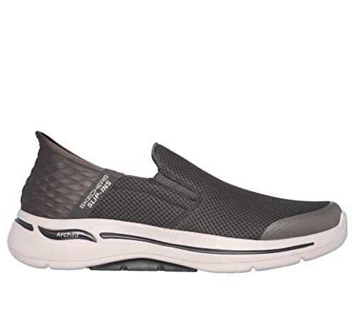 Skechers Men's Gowalk Arch Fit Slip-Ins-Athletic Slip-On Casual Walking Shoes with Air-Cooled Foam Sneaker, Taupe, 10.5