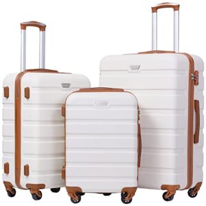 coolife luggage 3 piece set suitcase spinner hardshell lightweight tsa lock