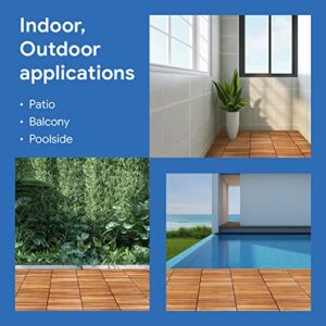 SSR VINA Acacia Deck Tiles, Interlocking Floor Tiles, Patio Tiles, Deck Tiles, Outdoor Tiles for Patio, Interlocking Deck Tiles, Balcony Tiles, Easy Deck (Pack of 9, 12"x12")