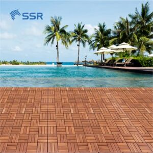 SSR VINA Acacia Deck Tiles, Interlocking Floor Tiles, Patio Tiles, Deck Tiles, Outdoor Tiles for Patio, Interlocking Deck Tiles, Balcony Tiles, Easy Deck (Pack of 9, 12"x12")