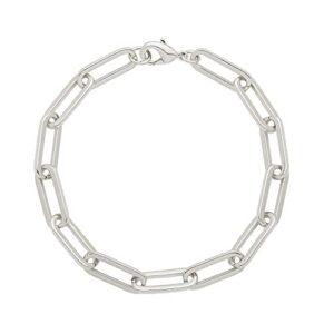 Amazon Essentials Silver Plated Chunky Chain Link Bracelet 7.5", Silver