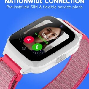 JrTrack 2 SE Smart Watch for Kids by Cosmo | 4G Phone Calling & Text Messaging | SIM Card & Flexible Data Plans | GPS Tracker Watch for Kids | Children’s Smartphone Alternative (Pink)