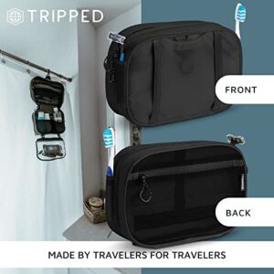 Toiletry Bag Kit Set: Hanging Travel Toiletry Bag + 311 TSA Cosmetic Liquid Bag + Ultralight Accessory Organizer Pouch (Black Ripstop)
