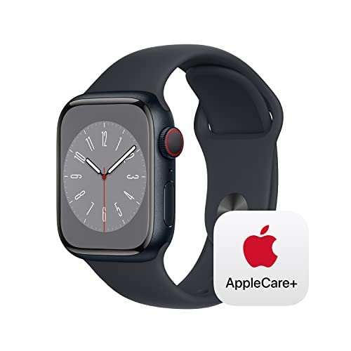 Apple Watch Series 8 GPS + Cellular 41mm Midnight Aluminium Case with Midnight Sport Band - S/M with AppleCare+ (2 Years)