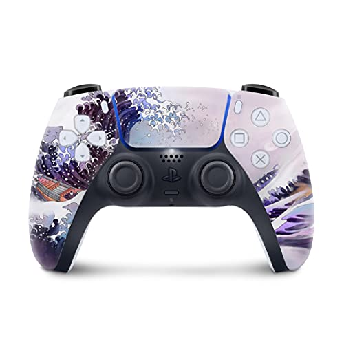 TACKY DESIGN Wave Watercolor Skin for PS5 Skin Digital Edition, Playstation 5 Console and 2 Controllers, PS5 Purple Pastel Kawaii Skin Vinyl 3M Decal Stickers Full wrap Cover (Digital Edition)