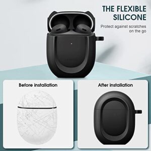 CaseBot Case Cover for Google Pixel Buds Pro 2022, Rugged Shield Protective Skin [Front LED Visible], Black