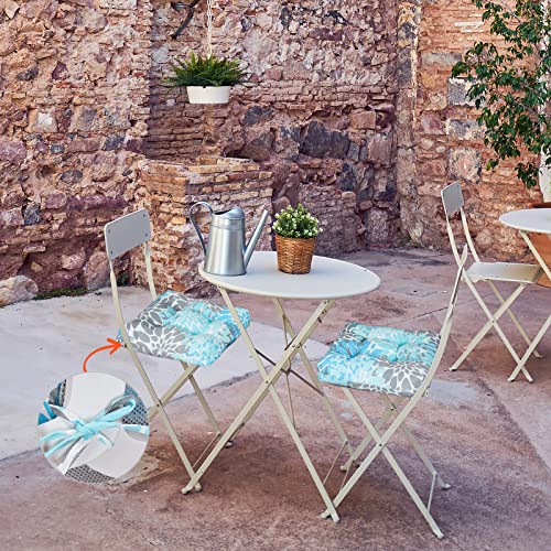 JMGBird Outdoor Chair Cushions, Pack of 2 Patio Seat/Back Cushions 19" x 19" with Ties for Patio Furniture Chairs Home Garden Decoration