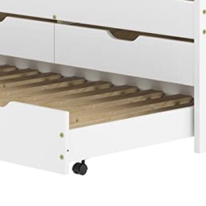 ADEPTUS Solid Wood Twin Day Bed with Trundle and Drawers