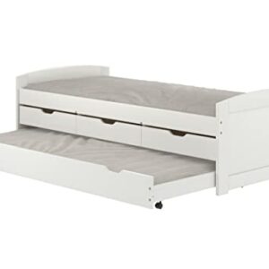 ADEPTUS Solid Wood Twin Day Bed with Trundle and Drawers