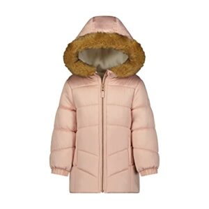 oshkosh b’gosh baby girl's puffer jacket-warm, hooded winter coat, pink blush, 2 years