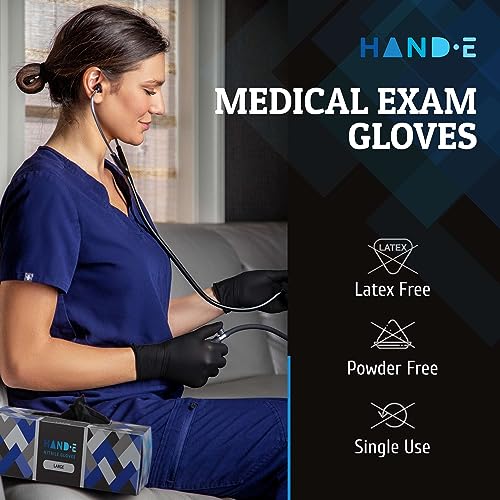 Black Nitrile Medical Gloves Disposable Medium 100 Count - Surgical Gloves Latex Free, Extra Thick 5 Mil Medical Exam Gloves, Powder Free